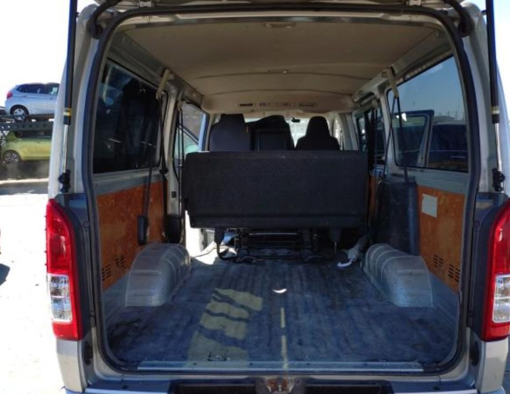 Cargo area and rear seat of the Toyota Hiace