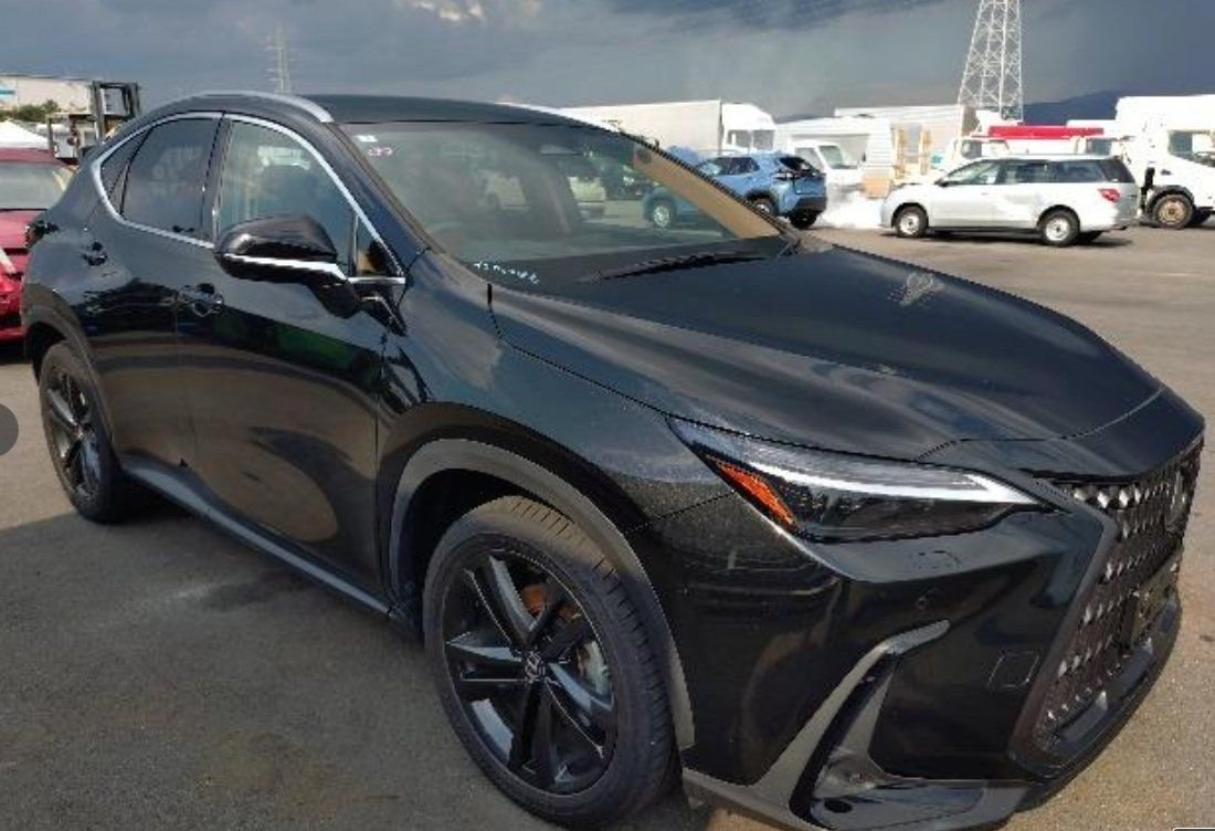 Black Lexus NX350h SUV seen from the front right