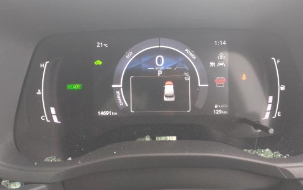 Instrument cluster showing 14,691 km