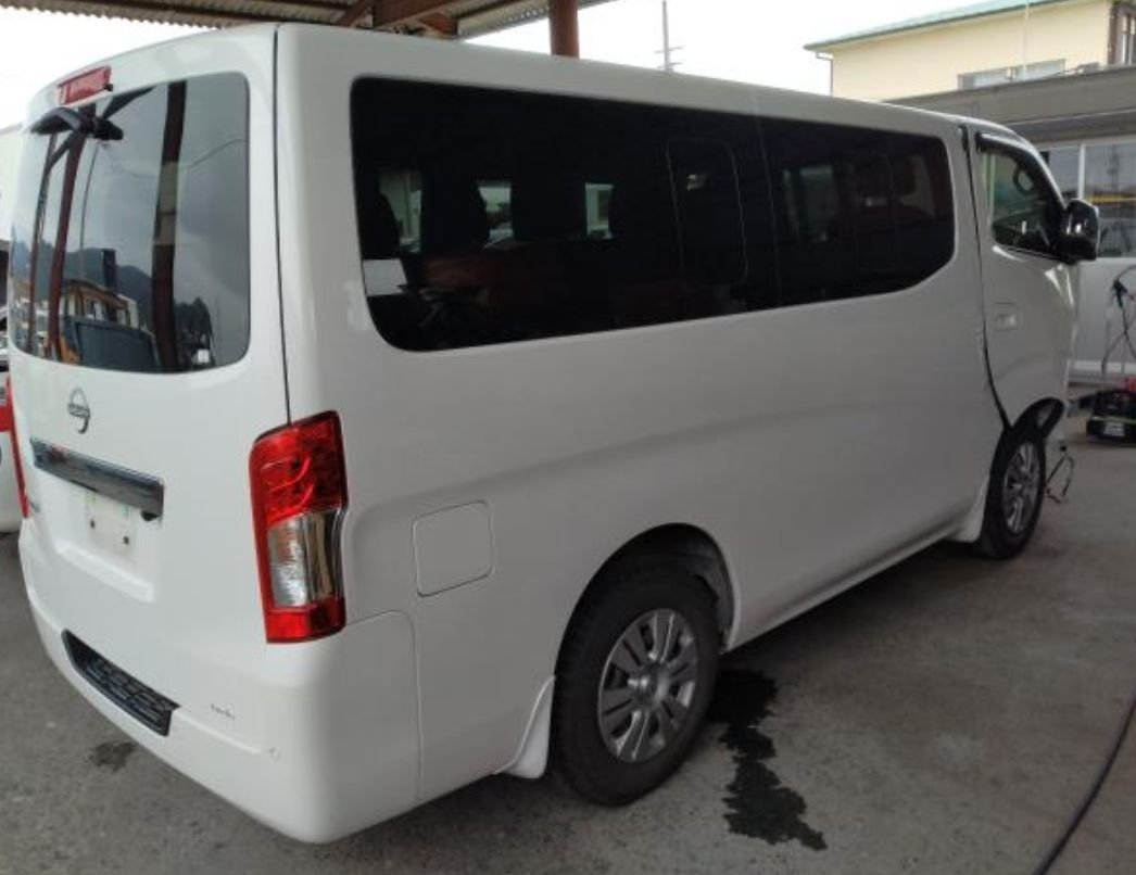 Rear right of the Nissan Caravan
