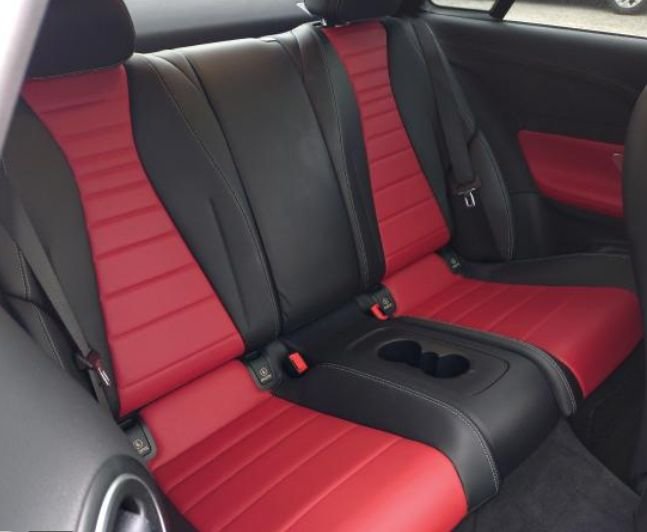 Red and black leather rear seats