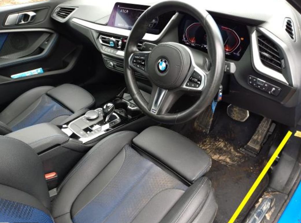 Right-hand-drive interior with M Sport steering wheel